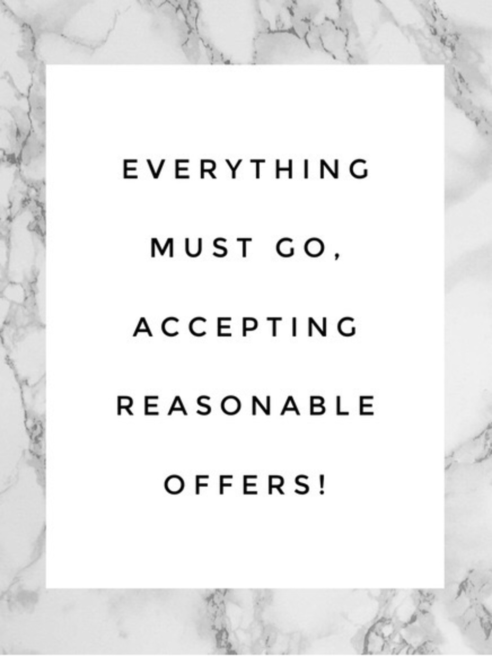 Minimalist 'Everything Must Go' Sale Poster - Black on White